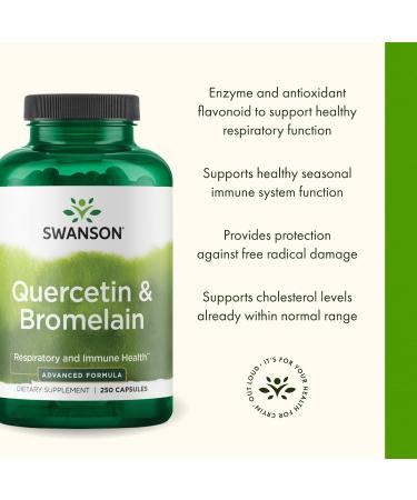 Swanson Quercetin & Bromelain- Supplement- Unique Natural Formula-(250 Capsules, 260/78mg Each) (4 Pack) - Buy Online on GoSupps.com