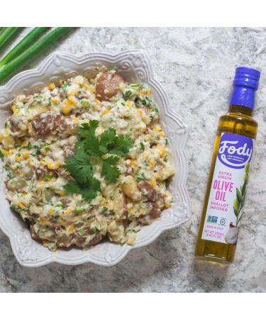 Fody Foods Shallot Infused Vegan Extra Virgin Olive Oil - Low FODMAP Certified | Gut & IBS Friendly | Gluten Free & Non GMO | Italian Made Kitchen Staple - Buy Online on GoSupps.com