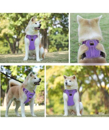Eyin Adjustable Reflective Dog Harness for Small Dogs - Breathable Padded Vest with Handle & Front Bracket for Training (Purple Size S) - Buy Online on GoSupps.com