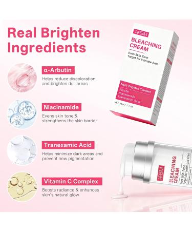 APBM Skin Lightening Cream for Intimate Area with Niacinamide, Arbutin, Tranexamic Acid and Vitamin C, Even Skin Tone for Body, Underarm, Knees, Elbows, Inner Thigh, Bikini Areas, 1.7 fl.oz 1.7 Fl Oz (Pack of 1) - Buy Online on GoSupps.com