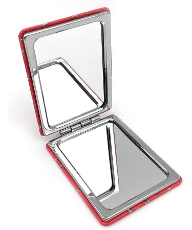 12 Pcs Quinceanera Bling Compact Mirror Set - Red Square Pu Leather Makeup Mirror for Sweet 15 Party Favors - Buy Online on GoSupps.com