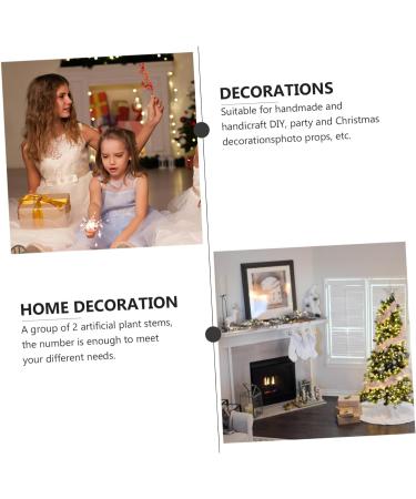 ABOOFAN 2pcs Simulated Holly Fruit Simulation Berries Pine Branch for Xmas Fake Berry Branch Artificial Berry Picks Holly Berry Picks Artificial Berry Stems Wire Christmas Tree Spray - Buy Online on GoSupps.com