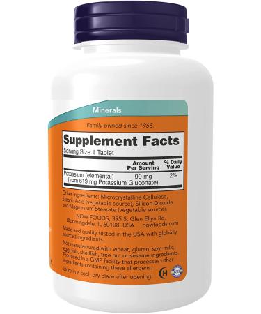 Now Foods Potassium Gluconate 99 mg â€“ 250 Tablets for Heart Health | Buy Online - Buy Online on GoSupps.com