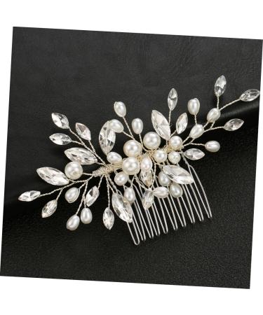 Ipetboom Bridal Headwear Hair Side Comb Wedding Hair Pin Bridal Hairpiece Decorative Hair Comb Wedding Bridal Headdress Wedding Hair Clip The Flowers White Metal Accessories Bride - Buy Online on GoSupps.com