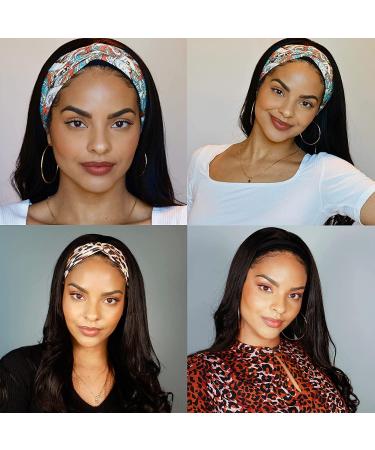 18 Inch Brazilian Virgin Human Hair Headband Wig for Black Women - 150% Density, Natural Color - Glueless, None Lace Front - Straight Hair - Buy Online on GoSupps.com