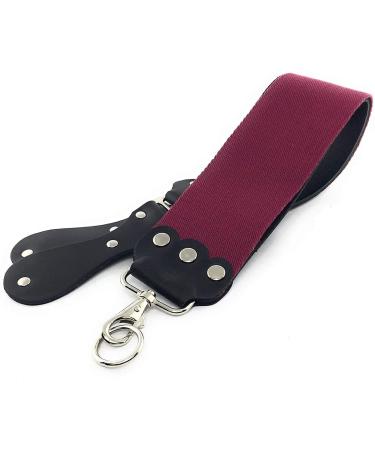 G.B.S Ultra Wide Straight Razor Strop Handmade Barber Leather Razor Strop for Sharpening Razor, Knives & Tools Dual Sharpening Strap in Black and Maroon with Fine Edges blades 3" x 26" for Men