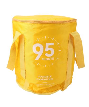 Foldable Foot Bath Bag High Temperature Resistant Foldable 5 Layer Thicken Foot Soak Bath Bag with Lid for Outdoor (Mango Yellow)