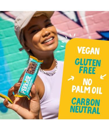 Perkier Salted Caramel Snack Bars (18 Pack) - Vegan, Gluten Free, High Protein, High Fibre, Lower Sugar, Lower Calorie, No Palm Oil - Natural Ingredients - Healthy Snack Bar - Buy Online on GoSupps.com