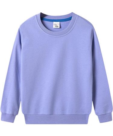 EISHOW 2 Pieces Unisex Boys Girls Cotton Thin Crewneck Sweatshirt Set | Purple+Light Blue | 7 Years - Buy Online on GoSupps.com