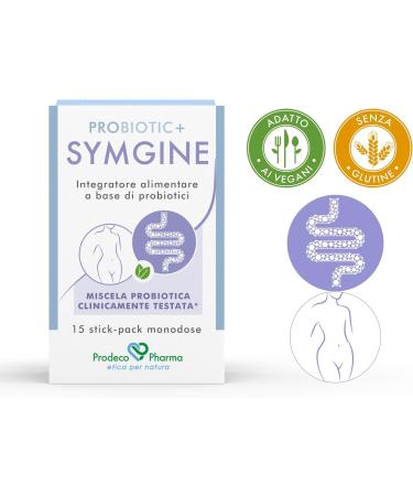 Prodeco Pharma PROBIOTIC+ SYMGINE 15 stick pack single dose food supplement based on Bifidobacterium Lactis Lactobacillus rhamnosus and Lactobacillus plantarum - Buy Online on GoSupps.com