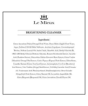 Le Mieux Illuminating Cleanser with Vitamin C, Mandelic Acid & Glutathione - 6 oz Face Wash for Soft Glowing Skin - Paraben and Sulfate Free - Buy Online on GoSupps.com