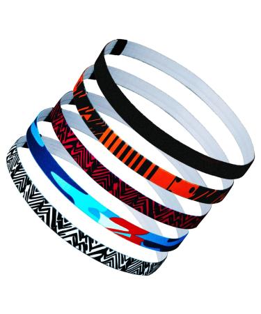 Sports-front belts non-slip elastic hair band narrow for women and men running cycling climbing training football yoga 5 pieces