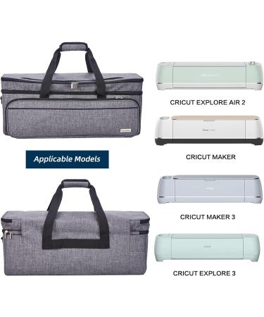 NICOGENA Double Layer Carrying Case for Cricut Explore Air 2 & Maker - Grey | Mat Pocket & Large Front Pockets for Tools & Supplies - Buy Online on GoSupps.com