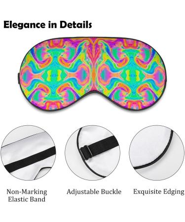 Vintage Hand Drawn Rainbow Tie Dye Sleep Mask | Adjustable Eye Shades for Women | Comfortable Elastic Strap - Buy Online on GoSupps.com