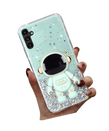Tivenfezk Nadoli for Samsung Galaxy A24 4G/A25 5G astronaut Hidden Stand Shell caricature glitter stand soft silicone bling transparent protective cover samsung galaxy A24 4G/A25 5G green