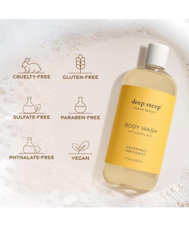 Deep Steep Body Wash Lavender Chamomile 17 oz Hydrating Shower Gel with Hyaluronic Acid Shea Butter Aloe Vera & Argan Oil Vegan Clean Beauty Clean & Refreshed Skin Lavender Chamomile 17 Fl Oz (Pack of 1) - Buy Online on GoSupps.com