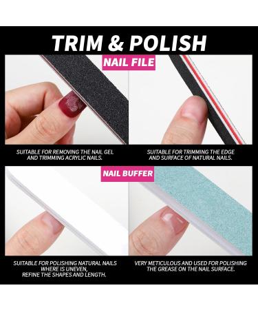 Fandamei Nail Polish Remover Tools Set | Gel Nail Clips Cotton Pads Stainless Steel Shaver Nail File Brush & 100ml Pump Bottle - Buy Online on GoSupps.com