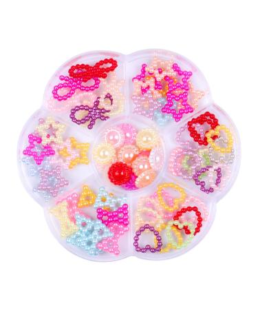 3D Pearl Bow Nail Charms Colorful Nail Art Charms Nail Gems for Nail Decorations Multi-shape Star Bowknot Pearl Heart Nail Art Gems for Girls Women DIY Nail Accessories for Nail Salon