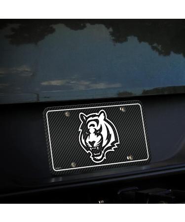 NFL Cincinnati Bengals Carbon Fiber Metal Auto Tag - Great for Trucks, Cars, SUVs | Rico Industries 8.5 x 11 - Buy Online on GoSupps.com