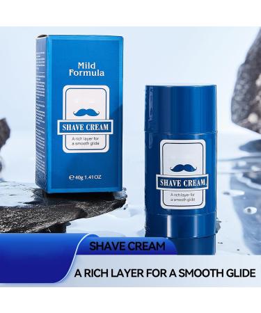Men's Shaving Cream | Beard Shaving Balm 40g 2-in-1 Cleansing Razor Balm for Home & Travel Care - Buy Online on GoSupps.com