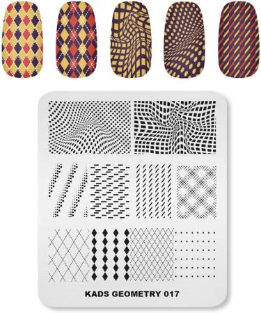KADS Nail Art Stamping Plates Set Image Template Stencils Geomentry Pattern with Stamping Plates Holder Case Organizer (GE017) - Buy Online on GoSupps.com