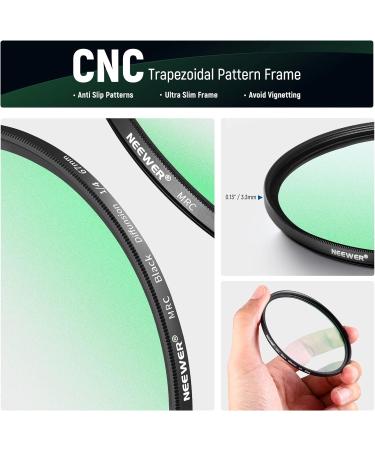 NEEWER 67mm Black Diffusion Lens Filter Kit - 2 Pcs 1/4 & 1/8 Mist Cinematic Effect Filters | Nano Coated HD Optical Glass for Video/Vlog/Portrait Shot - Includes Storage Cases & Cleaning Cloths - Buy Online on GoSupps.com