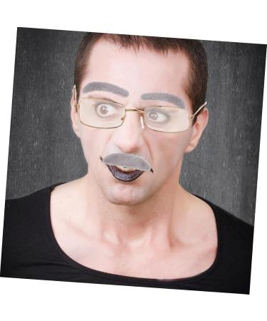 Hakidzel Adult Cosplay Set - Funny Old Man Fake Mustache & Glue-On Eyebrows for Halloween Costume - Buy Online on GoSupps.com