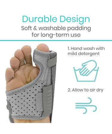 Vive Full Foot Bunion Splint - Toe Separator for Hallux Valgus - Hammer Toe Straightener - Orthopedic Soft Brace for Pain Relief - Men and Women (Gray) - Buy Online on GoSupps.com