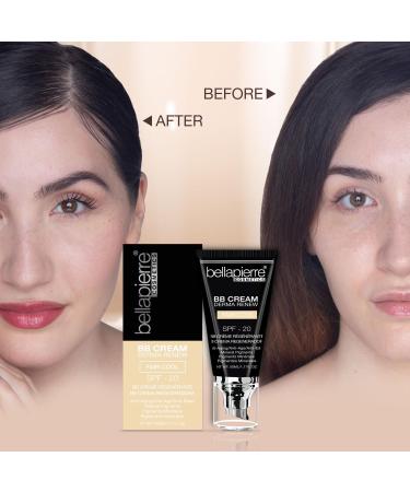 Bellapierre BB Cream SPF 20 | 3-in-1 Concealer, Foundation & Moisturizer | Non-Toxic & Paraben Free | Pump Top Applicator | 48g - Fair Cool - Buy Online on GoSupps.com