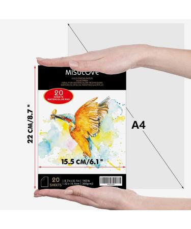 MISULOVE 6.1X8.7 Watercolor Paper Pad | Cold-Pressed, Acid-Free | Ideal for Painting and Wet Media | Textured Sketchbook Art Paper for Kids | 20 Sheets 140lb/300gsm - Buy Online on GoSupps.com