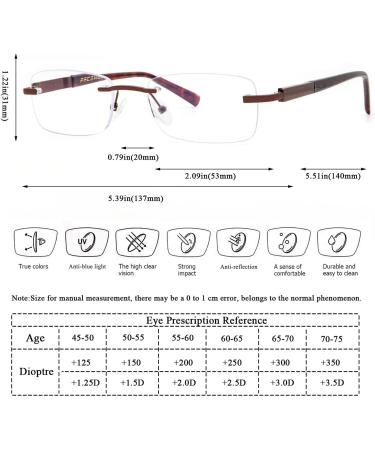 Shop Rimless Blue Light Blocking Reading Glasses for Men - Anti-Glare Metal Eyeglasses (3 Pack 1.25x - Buy Online on GoSupps.com