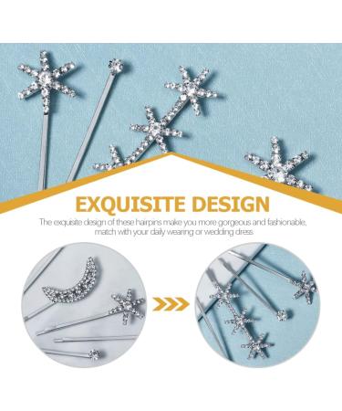 Holibanna Clip Hair Accessories 2 Sets Star Moon Rhinestone Bobby Bridal Wedding Hair Crystal Hair Barrettes Fashion Headpieces for Women Teens Girls Elegant Hair Accessory Bridal Hair Womens - Buy Online on GoSupps.com