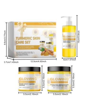 Turmeric Skincare Set | Glow Face Wash Cream & Exfoliating Scrub for Radiant Skin - Buy Online on GoSupps.com