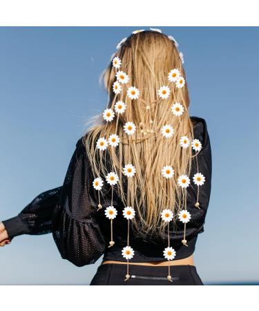 COMNICO Flower Hippie Headband 70 s Bohemian Style Floral Sunflower Crown Daisy Hair Wreath Summer Bridal Headpiece Photo Props Hair Accessories (white) - Buy Online on GoSupps.com