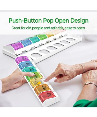 7 Days AM PM Pill Organizer - BPA-Free 2 Times a Day Large Weekly Pills Case for Vitamins and Medicine - Buy Online on GoSupps.com