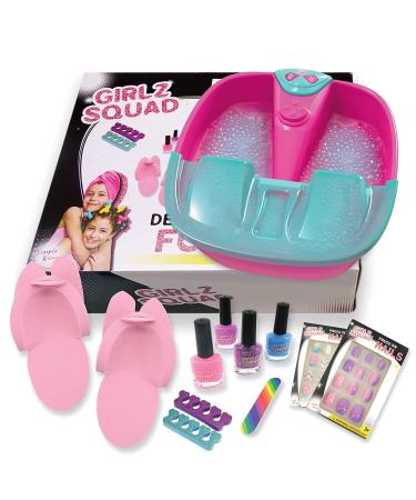 Girlz Squad Foot Spa Set for Girls Ages 7-12 - DIY Manicure & Pedicure Kit for Kids - Nail Kit Included - Perfect for Sleepovers & Slumber Parties - Promotes Self-Care & Creativity - Buy Online on GoSupps.com