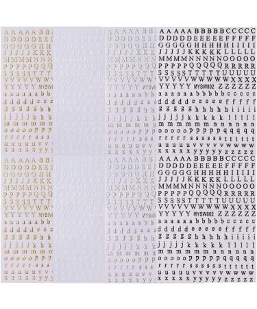 8 Sheets 3D Letter Nail Stickers - Self-Adhesive Alphabet Decals for Nail Art | Black White Gold Silver | DIY Acrylic Nail Decorations for Women & Girls - Buy Online on GoSupps.com