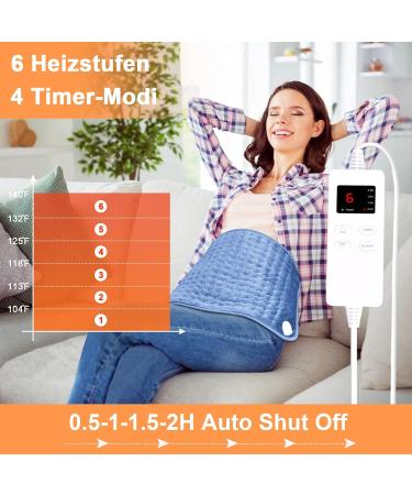 Shop Safe Electrical Heating Pillows - Fast Heating 6 Temp Levels & Auto Shutdown (40x76 cm) - Comfortable Gray Design - Buy Online on GoSupps.com