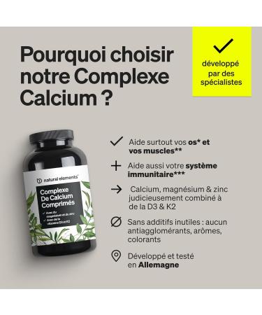 Calcium Magn sium Zinc Vitamine D3 K2 (MK7) 360 Comprim s pour 1 An Hautement Dos avec Cuivre S l nium et Mangan se Pour les Os Syst me Immunitare & Muscles Sans Additifs Test en Laboratoire - Buy Online on GoSupps.com