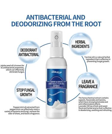Shoe & Sock Antibacterial Deodorant Spray Foot Odor Eliminator Shoe Deodorizer Natural Shoe Deodorizer Spray Remove Odors Refreshes Antiperspirant Deodorant for Shoes Foot Spray (3PC) - Buy Online on GoSupps.com
