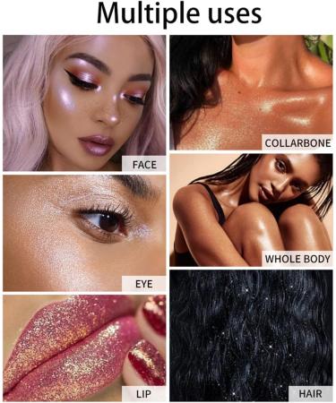  HADAVAKA Polvo De Hadas Maquillaje Glitter Highlighter Powder Makeup Brightening Face Body Hair Makeup Stick Fairy Highlight Patting Powder Body Shimmer Patting Powder Glitter (3 Pieces) - Buy Online on GoSupps.com