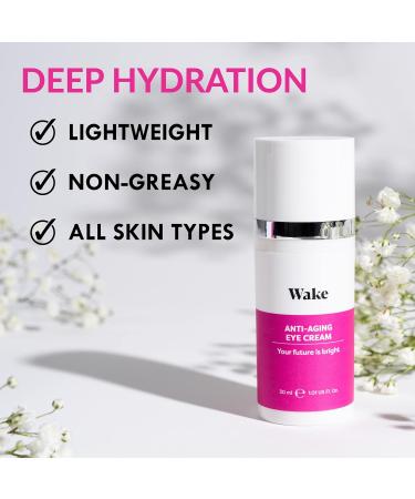 Wake Skincare Anti-Aging Eye Cream - ye Cream for Dark Circles and Puffy Eyes 30ml - Under Eye Cream - Eye Cream for Lines and Wrinkles and Dark Circle - Eye Cream for Men and Women - Buy Online on GoSupps.com