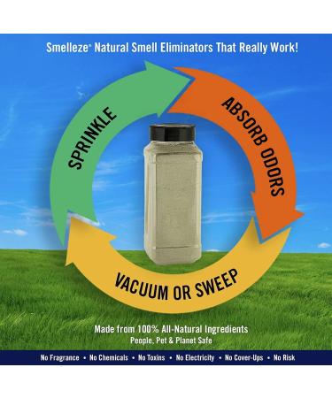 SMELLEZE Natural Carpet Odor Removal Deodorizer - 2 lb. Powder | Pet Urine & Vomit Cleaner - Unscented & Safe - Outperforms Baking Soda - Buy Online on GoSupps.com
