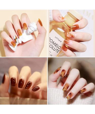 Jelly Gel Nail Polish Set - 6 Sheer Brown UV LED Soak Off Colors for Home DIY Manicure & Nail Salon | International Shipping - Buy Online on GoSupps.com