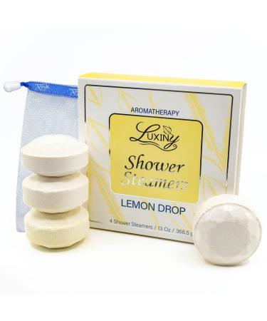 Shower Bombs Aromatherapy in Your Shower American Made by Luxiny Shower Steamer Tablets Melt to Release a Fragrant Vapor for Natural Stress Relief Pack of 4 XL Steamers (Lemon Drop)