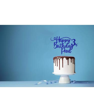 Personalized Happy Birthday Glitter Cake Decoration - Custom Name & Age | Cakehop - Buy Online on GoSupps.com