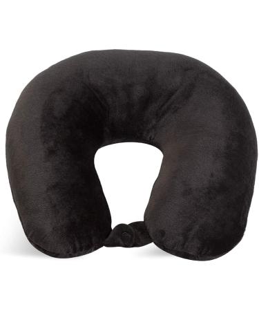 World's Best Feather Soft Microfiber Neck Pillow, Black Black Pillow