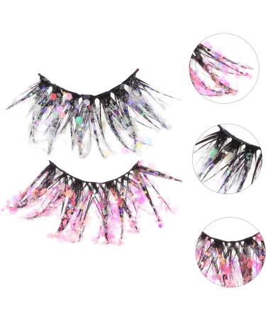 FRCOLOR 6 Pairs Fake Eyelashes Cosmetic Fake Lashes Colored Lash Adhesives False Eyelashes Segmented False Eyelashes Glitter Lashes Glitter Eye Lashes Faux Lashes Christmas Miss Fiber - Buy Online on GoSupps.com