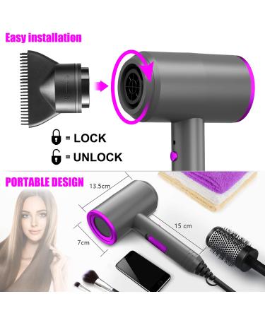Ionic Hair Dryer 1800W Professional Blow Dryer with AC Motor | Negative Ion Technology | 3 Heat/2 Speed/Cold Settings | 2 Nozzles & 1 Diffuser | Home, Salon, Travel - Women, Kids - Buy Online on GoSupps.com