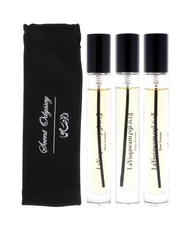 Rasasi Scent Odyssey - La Yuqawam for Women - 3 Pc Mini Gift Set 0.25oz LaYuqawam Pour Femme EDP Spray 0.25oz Jasmine Wisp EDP Spray 0.25oz Orchid Prairie EDP Spray - Buy Online on GoSupps.com
